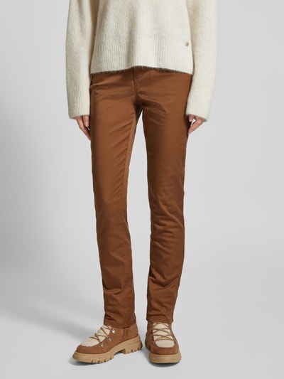 Christian Berg Woman Slim fit broek met steekzakken Cognac - 4