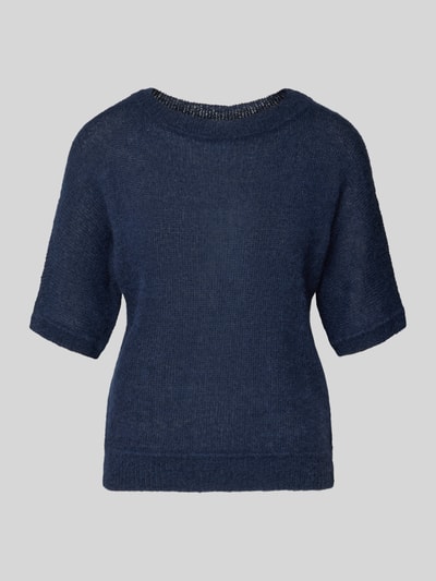 BOSS Regular Fit Strick-Shirt aus Alpaka-Mix Modell 'FANCER' Marine 2