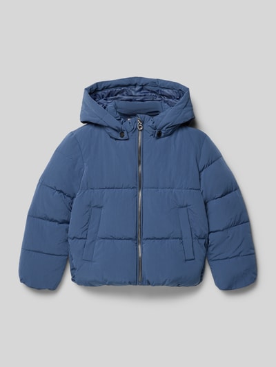 Only Regular fit gewatteerd jack met afneembare capuchon, model 'DOLLY LIFE' Rookblauw - 1