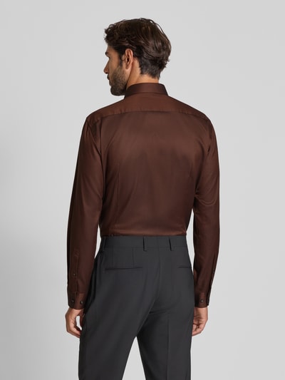 Jake*s Regular fit zakelijk overhemd met knoopsluiting Hazelnoot - 5