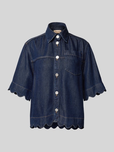 Stella Nova Jeansblouse met knoopsluiting Marineblauw - 2