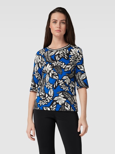 Marc Cain T-shirt met all-over print Koningsblauw - 4