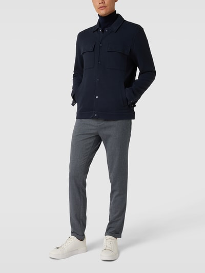 Matinique Hose mit strukturierter Oberfläche Modell 'liam' Marine 1