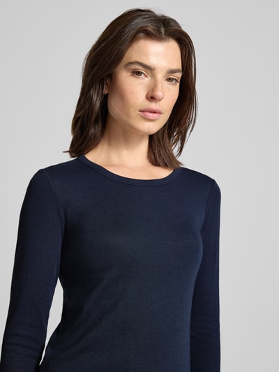 Tom Tailor Bluzka z długim rękawem o kroju regular fit z mieszanki bawełny Ciemnoniebieski 3