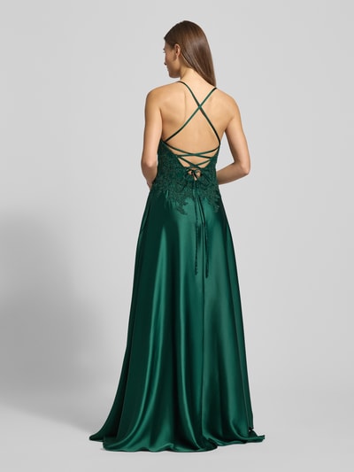 Luxuar Avondjurk met hartvormige hals Donkergroen - 5