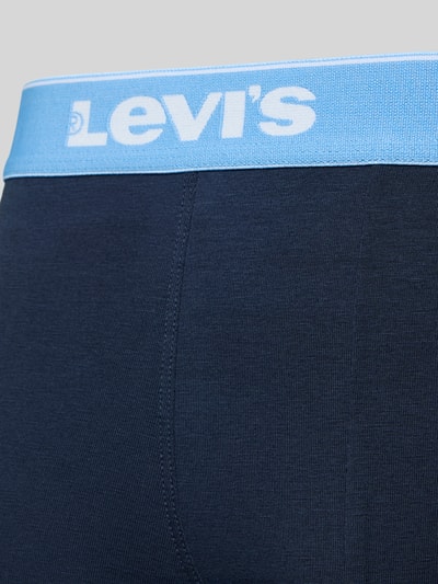 Produktfoto, Trunks aus Baumwoll-Mix im 3er-Pack von Levi's®, granatowy kolor, jednolity, elastyczny niebieski ściągacz z logo, materiał bawełniany