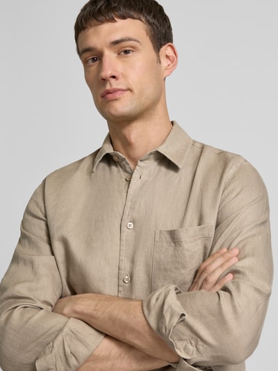 Samsøe Samsøe Regular Fit Freizeithemd aus Leinen Modell 'LIAM' Hellbraun 3