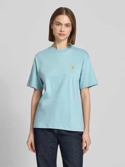 Carhartt Work In Progress T-Shirt mit Label-Stitching Hellblau 4