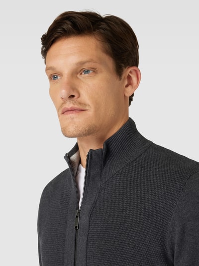 MCNEAL Strickjacke mit Stehkragen Dunkelgrau Melange 3