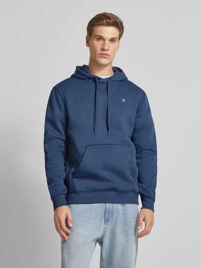 G-Star Raw Hoodie met logostitching Jeansblauw - 4