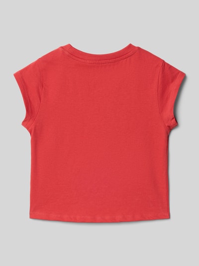 Produktfoto, Regular Fit T-Shirt mit Motiv-Print von Garcia in Rot, Baumwolle, Rundhalsausschnitt, Rückenlänge 36 cm bei Größe 140