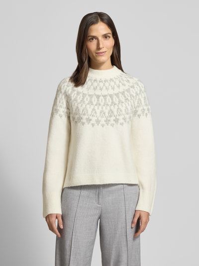 OPUS Sweter z dzianiny z norweskim wzorem model ‘Porway’ Écru 4