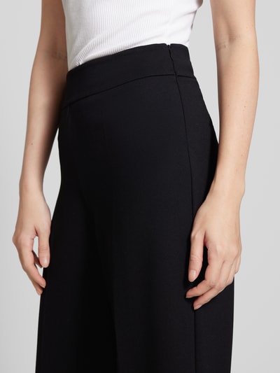 OPUS Wide leg stoffen broek met persplooien, model 'Misha city' Zwart - 3