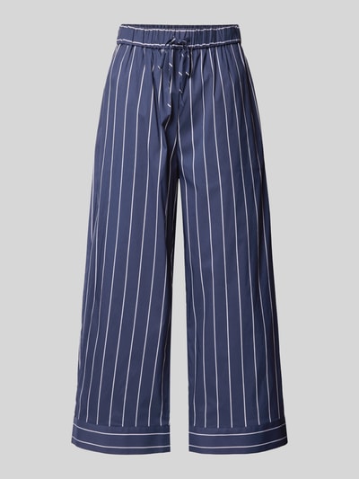 JOOP! Wide leg stoffen broek met tunnelkoord, model 'pYA' Marineblauw - 2