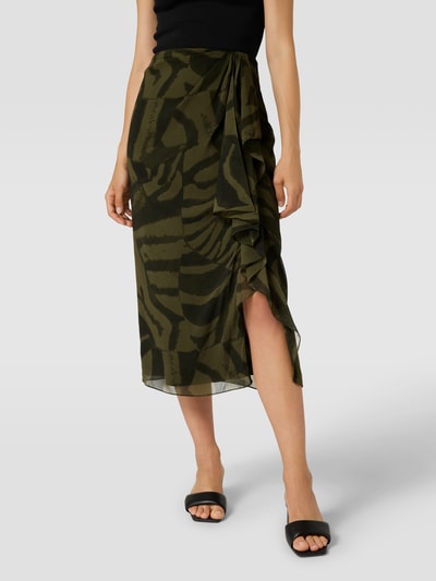 Lauren Ralph Lauren Midirok met all-over motief, model 'KUADAMA-MID-FULL' Olijfgroen - 4