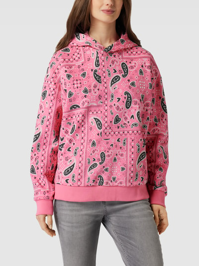 HUGO Hoodie mit Allover-Muster Modell 'Relaxed' Pink 4