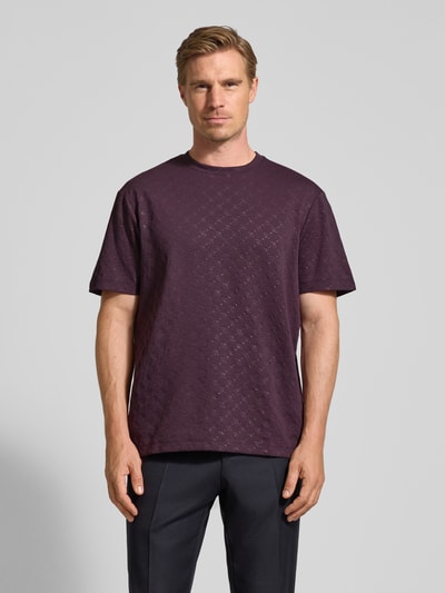 JOOP! Collection T-shirt z prążkowanym okrągłym dekoltem Fioletowy 4