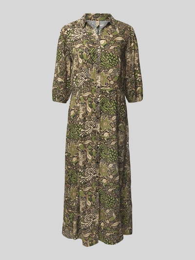 Soyaconcept Sukienka koszulowa z wiskozy z listwą guzikową Zielony 2