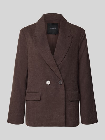 VERO MODA Loose Fit Longline Blazer mit Schulterpolstern Schoko 1