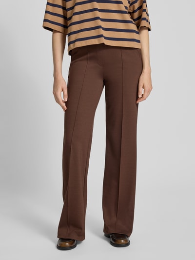 Smith and Soul Spodnie materiałowe o rozkloszowanym kroju z dodatkiem wiskozy model ‘Interlock’ Czekoladowy 4