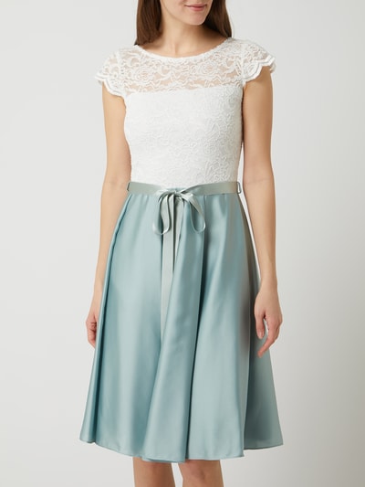 Swing Cocktailkleid aus Spitze und Satin Mint 4