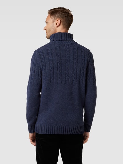 Barbour Strickpullover mit Zopfmuster Marine 5