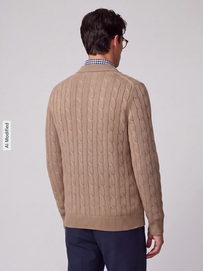 Polo Ralph Lauren Regular Fit Strickjacke aus reiner Baumwolle Beige 5