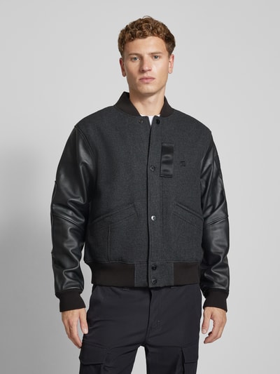 G-Star Raw Jacke mit Label-Applikation Modell 'Varsity' Anthrazit 4