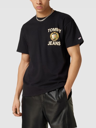 Tommy Jeans T-Shirt mit Label-Print Modell 'LUXE' Black 4