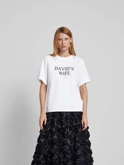 Victoria Beckham T-Shirt mit Statement-Print Weiss 4