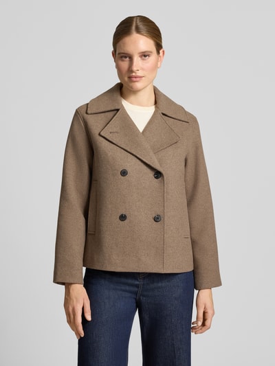 Selected Regular Fit Mantel aus Woll-Mix Modell 'ZIA-ALMA' Taupe 4
