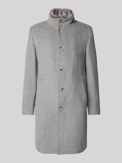 Christian Berg Men Płaszcz wełniany ze stójką Szarobrązowy 2