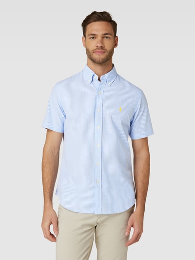 Polo Ralph Lauren Koszula casualowa ze wzorem w paski i kołnierzykiem typu button down Granatowy 4