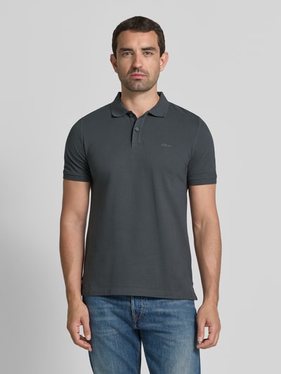 s.Oliver RED LABEL Koszulka polo z czystej bawełny o kroju regular fit Antracytowy 4