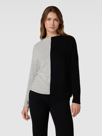 Tom Tailor Longsleeve in Two-Tone-Machart Black 4