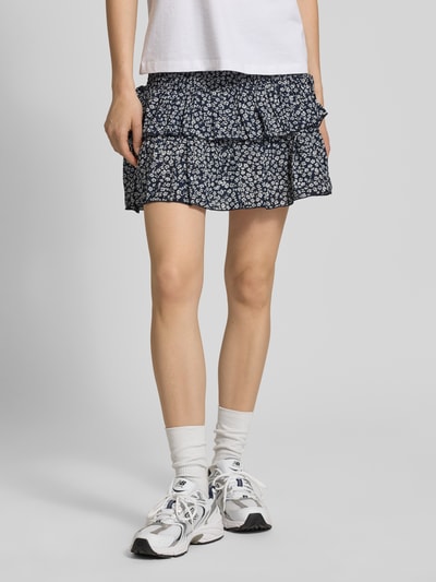 ONLY Ausgestellter Mini-Rock mit Volants Modell 'ZOEY' Marine 4