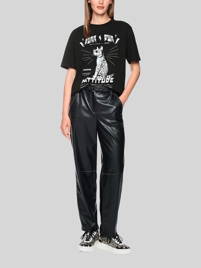 Marc Cain T-Shirt mit Catitude-Motivprint Black 1