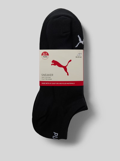 Produktfoto, Sneakersocken mit Logo im 4er-Pack von PUMA, mieszanka bawełny z dodatkiem streczu, dopasowany krój, logo, zestaw 4 szt.