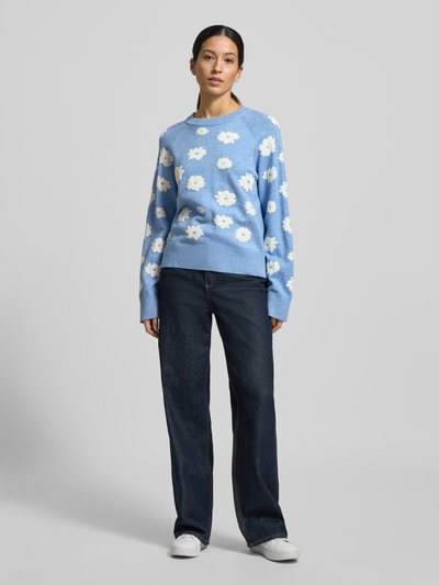 FREE/QUENT Strickpullover mit gerippten Abschlüssen Modell 'Alpie' Bleu 1