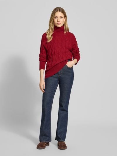 Tommy Hilfiger Golf o kroju relaxed fit z czystej wełny Czerwony 1