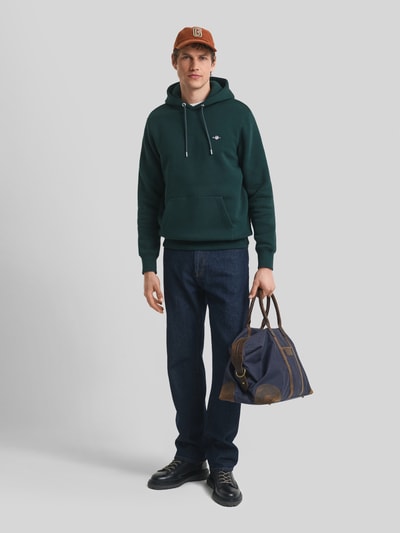 GANT Regular Fit Hoodie aus Baumwoll-Mix Dunkelgruen 1