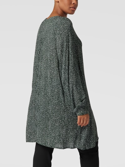 KAFFE Curve PLUS SIZE blouse met all-over motief, model 'Cherana' Rietgroen - 5