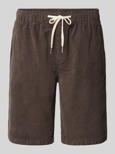 Produktfoto, Regular Fit Shorts mit Tunnelzug Modell 'Joey' von Redefined Rebel aus braunem Cord, Baumwoll-Elasthan-Mix, klarer Struktur.