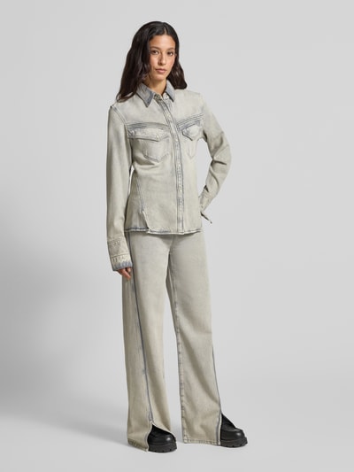 BOSS Orange Wide Leg Jeans aus Baumwoll-Lyocell-Mix Modell 'MARLENE' Hellgrau 1