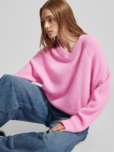 Marc O'Polo Denim Strickpullover mit gerippten Abschlüssen Rosa 3