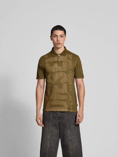 Diesel Poloshirt mit kurzer Knopfleiste Khaki 4