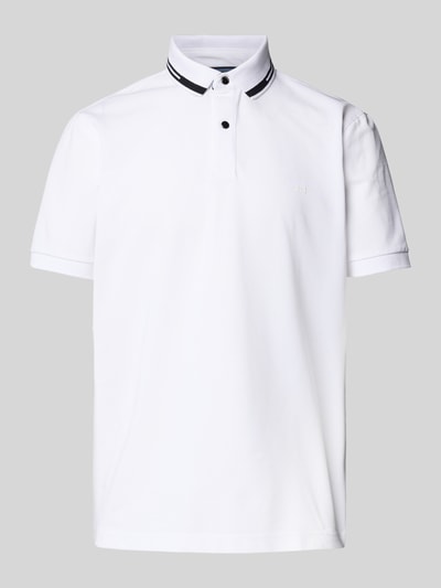Christian Berg Men Poloshirt mit kurzer Knopfleiste und Logo-Print Weiss 2