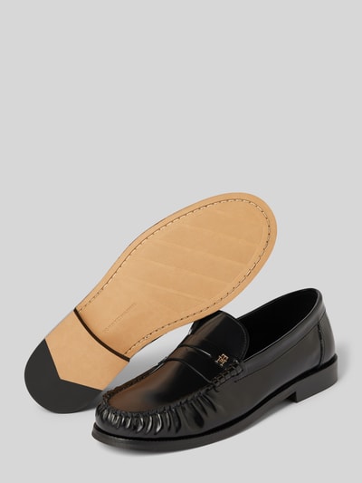 Tommy Hilfiger Lederloafers mit Logo-Applikation Modell 'ABRASIVATO' BLACK 4