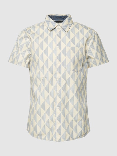 Blend Slim Fit Freizeithemd mit Allover-Muster Modell 'RHOMBUS' Hellblau 2