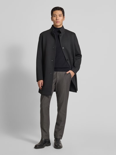 MCNEAL Slim Fit Stoffhose mit französischen Eingrifftaschen Dunkelgrau Melange 1